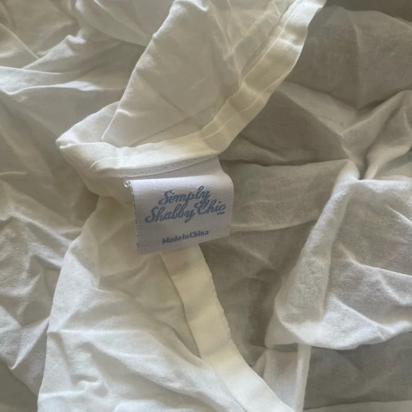 Simply Shabby Chic TWIN Solid White Ruched Smocked Duvet Cover Rachel Ashwell - Picture 12 of 16